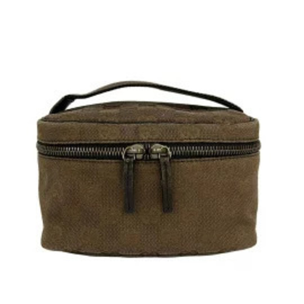 Gucci GG Vanity Top Handle Bag Leather Brown